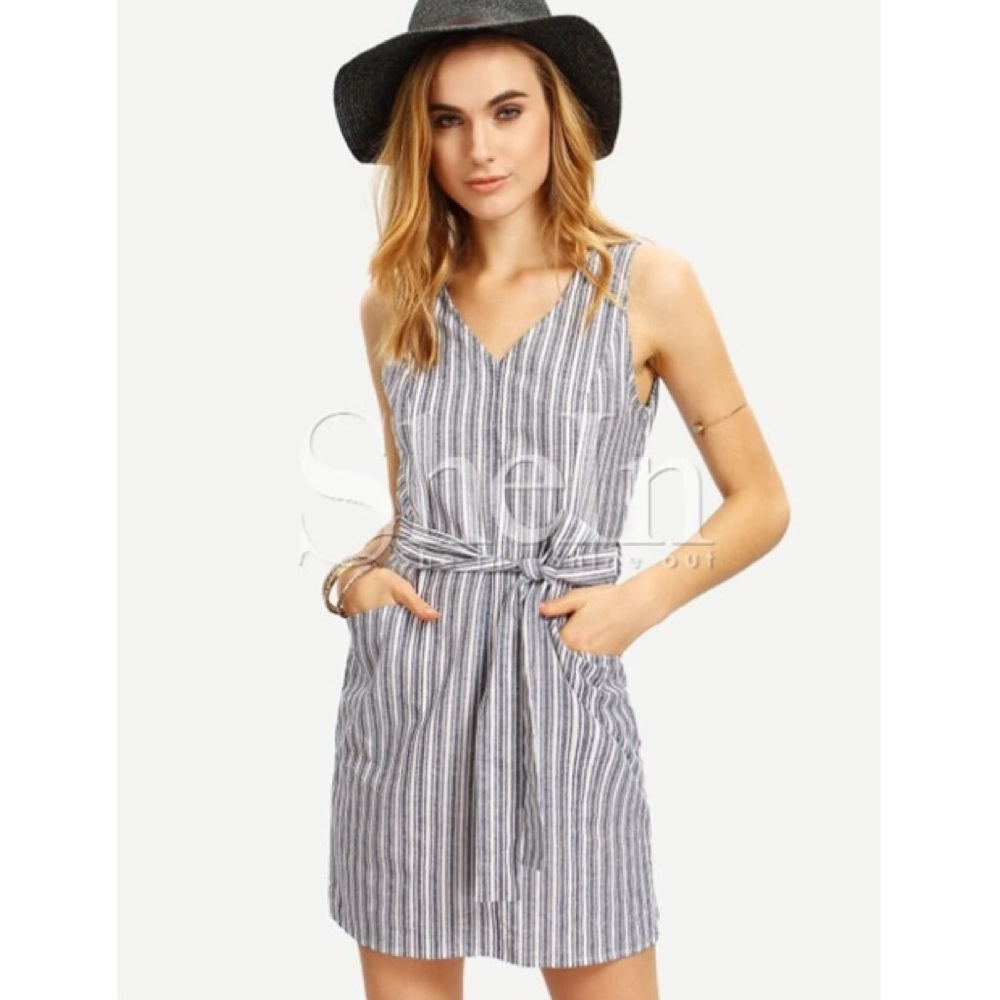 **SOLD** Striped Linen Mini Dress